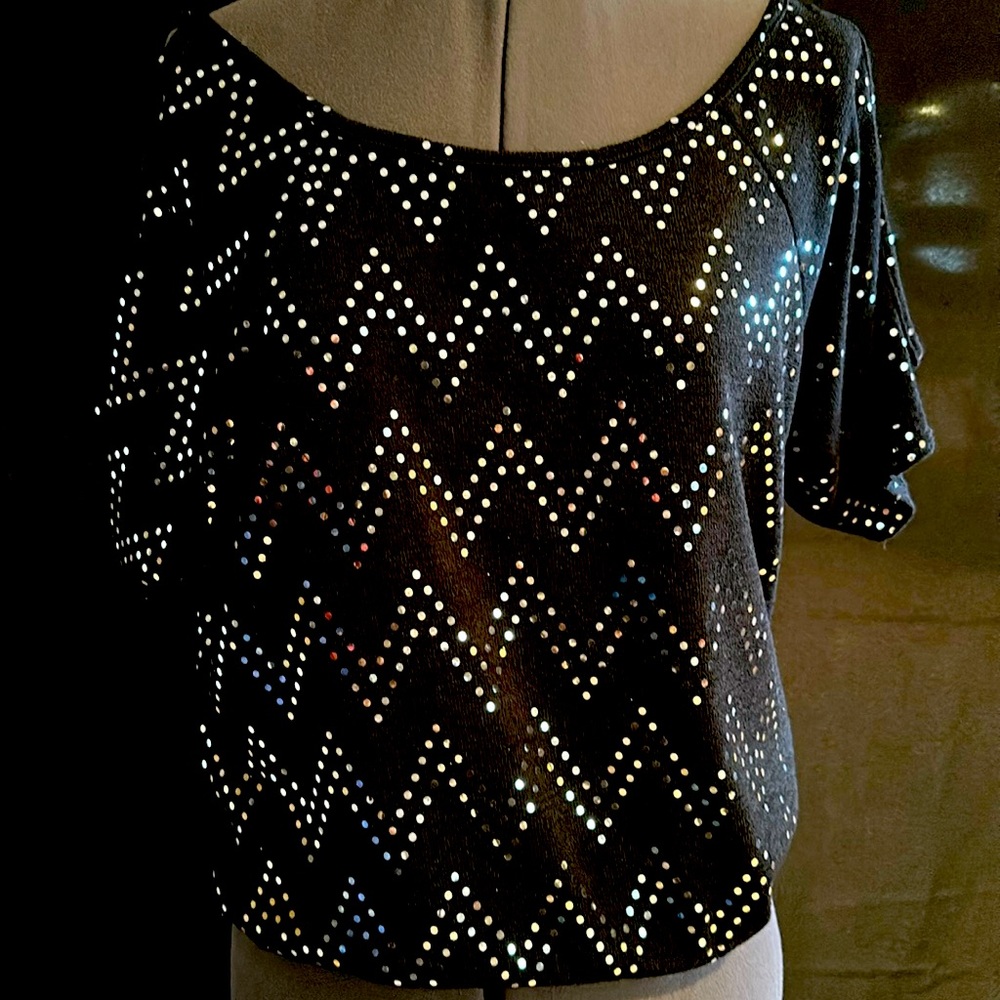 Black sequence blouse